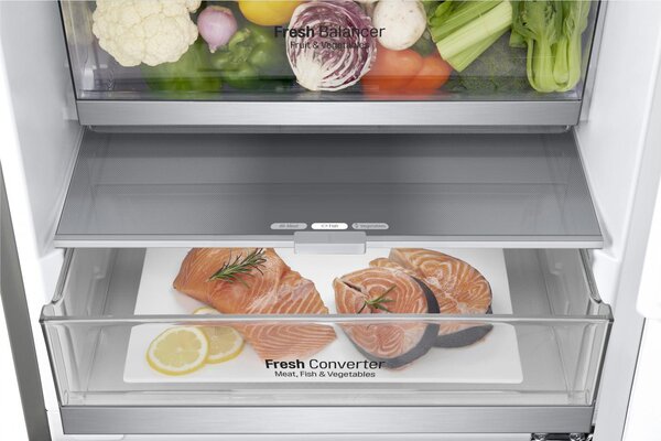 Lg Frigorifero Combinato Classe C Capacit 277 Litri Total No Frost con Smart Inverter colore Inox - GBB72NSVCN1