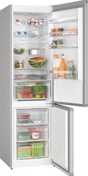 Bosch Frigorifero Combinato Classe D Total No Frost Capacit 363 Litri con Sistema Multi-Airflow colore Acciaio - KGN397LDF