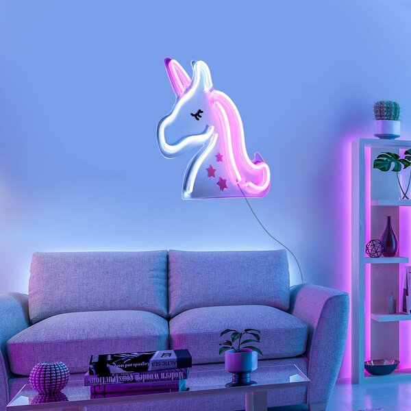 JUST LIGHT. Applique LED Neon Unicorn, USB