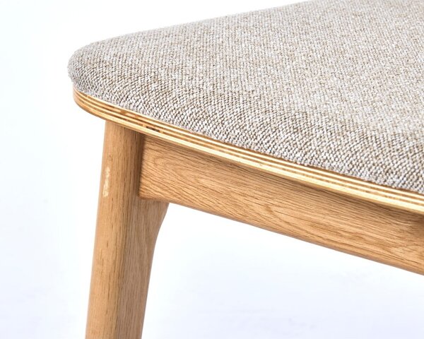 Sedia da pranzo in colore beige-naturale Livo - Unique Furniture