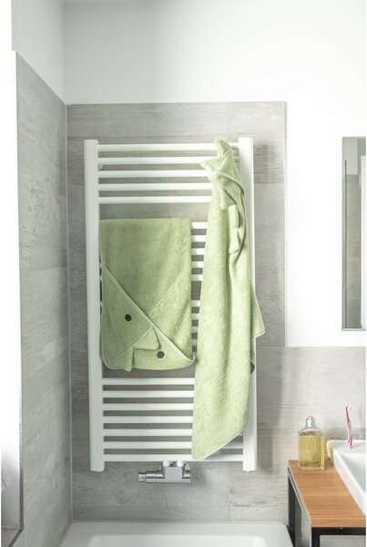 Asciugamano per neonato in cotone verde con cappuccio 75x75 cm Dinosaur - Kindsgut