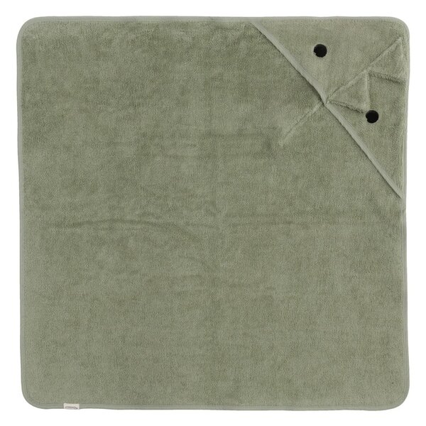 Asciugamano per neonato in cotone verde con cappuccio 75x75 cm Dinosaur - Kindsgut