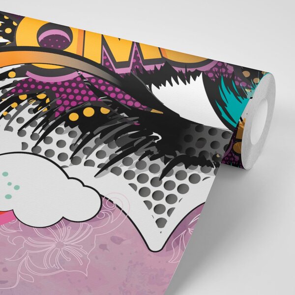 Carta da parati – Occhio graffiti verde