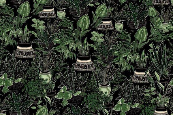 Carta da parati – Con motivo botanico