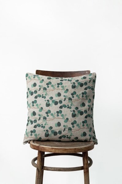 Federa di lino naturale, 45 x 45 cm Eucalyptus - Linen Tales