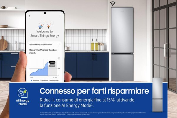 Samsung Frigorifero Combinato No Frost Capacit 390 Litri Classe energetica D colore Inox - RB38C603DSA
