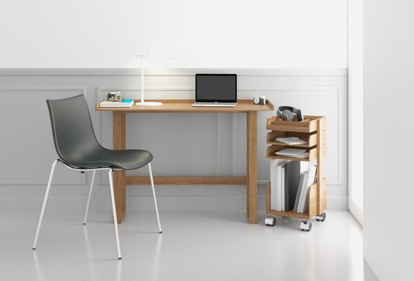 Scrivania in legno massiccio di quercia Slim - Wireworks