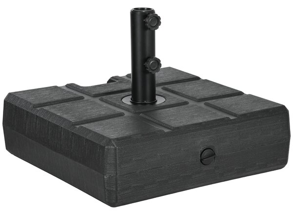 Outsunny Base per Ombrellone da Giardino 3.5 m con Maniglie, in HDPE e Acciaio, 49x49x36.5 cm, Nero|Aosom