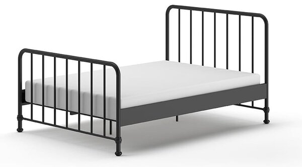 Letto singolo in metallo nero con griglia 140x200 cm BRONXX - Vipack