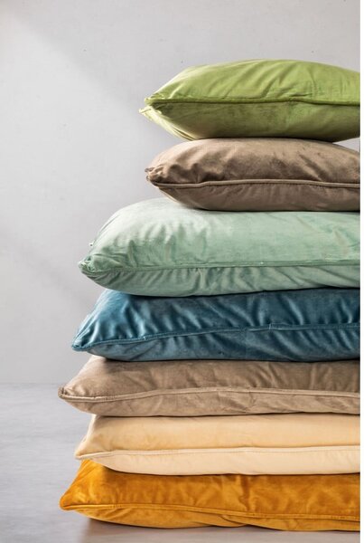 Cuscino vellutato beige chiaro, 45 x 45 cm - Tiseco Home Studio