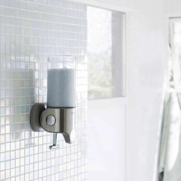 Distributore di sapone a parete in acciaio inox color argento da 440 ml - simplehuman