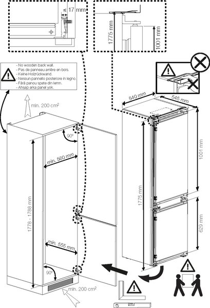 Beko Frigorifero da Incasso Combinato 271 Litri Classe E Raffreddamento Statico - BCSA285K4SFN