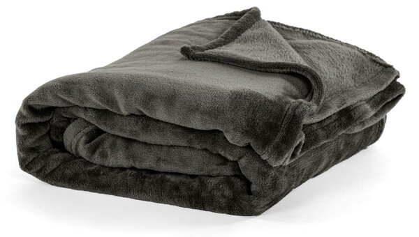 Coperta in micropile grigia, 130 x 160 cm - Tiseco Home Studio