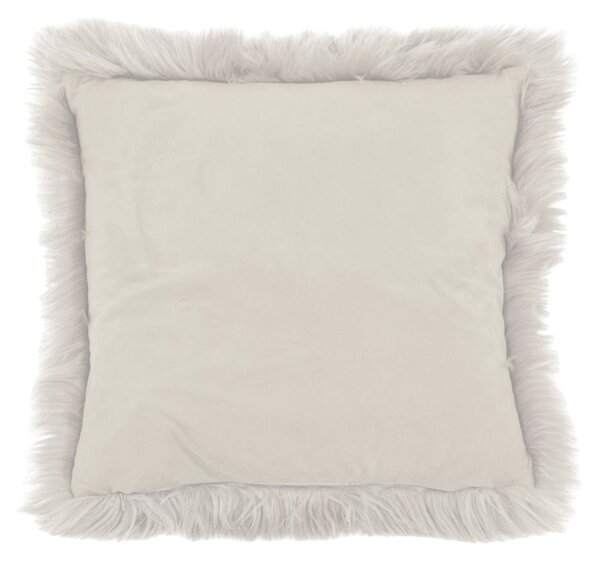 Cuscino in pelle di pecora bianca, 45 x 45 cm - Tiseco Home Studio