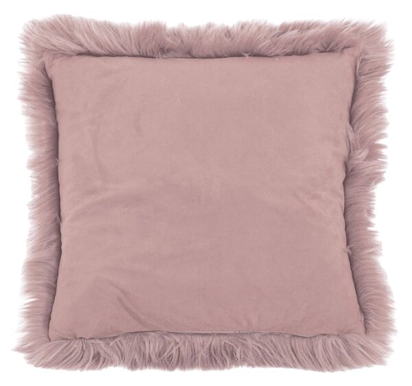 Cuscino in pelle di pecora rosa, 45 x 45 cm - Tiseco Home Studio