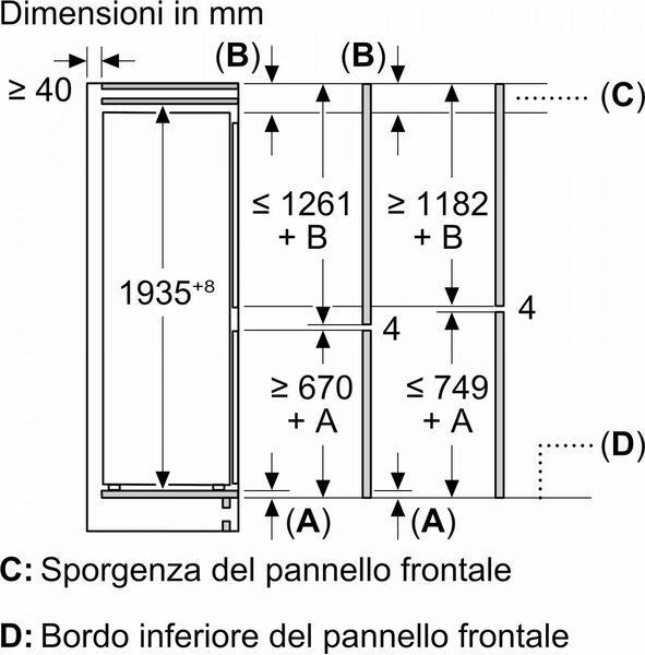 Bosch Frigorifero da Incasso Combinato 383 Litri Classe E No Frost Serie 2 - KBN965SE0