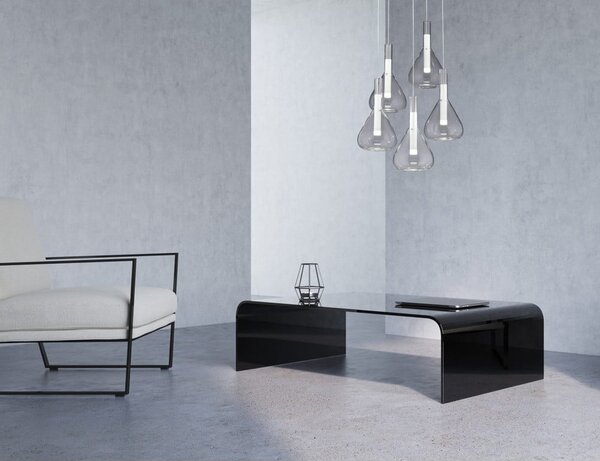 Apparecchio a sospensione LED bianco con paralume in vetro ø 55 cm Cipera - CINQUE