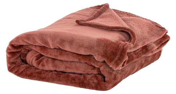 Copriletto color mattone in micropile 220x240 cm Cosy – Tiseco Home Studio