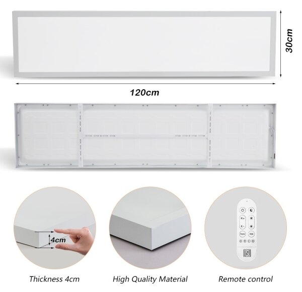 Immax NEO 07276L -Lampada LED dimmerabile da bagno FRAME 50W/230V IP44 Wi-Fi Tuya+RC