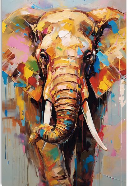Quadro su tela – Elefante stiloso con imitazione di pittura