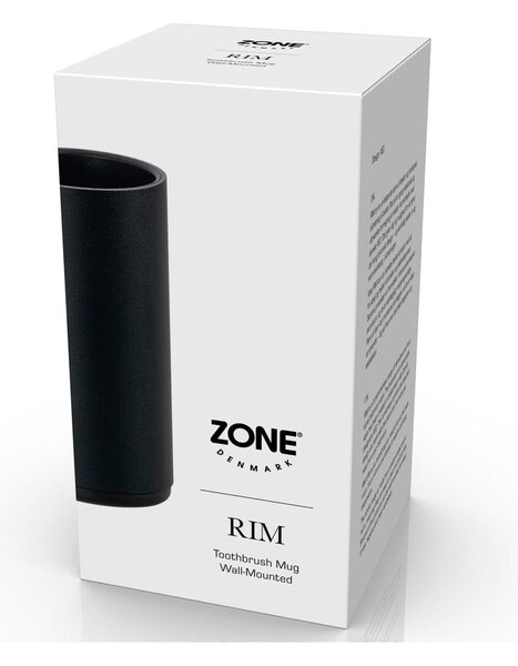 Coppa da parete in metallo nero per spazzolini da denti Rim - Zone