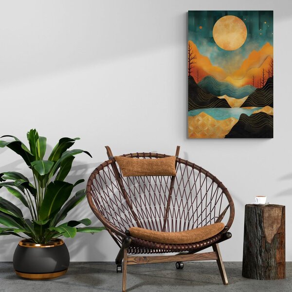 Quadro su tela – Tramonto astratto con tocco di lusso