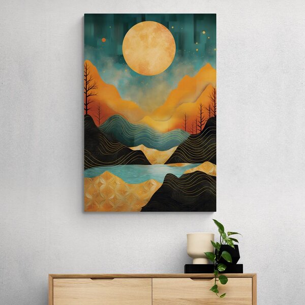 Quadro su tela – Tramonto astratto con tocco di lusso
