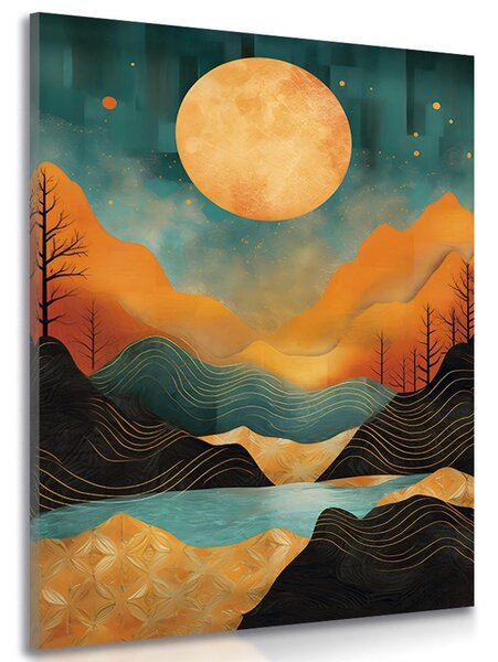 Quadro su tela – Tramonto astratto con tocco di lusso
