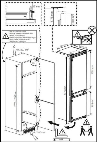 Beko Frigorifero da Incasso Combinato Capacit 255 Litri Classe energetica E Raffreddamento No Frost - BCHA275K4SN