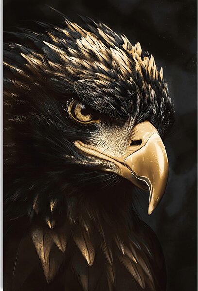 Quadro su tela – Aquila nero-oro