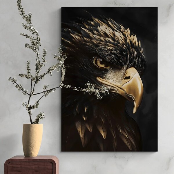 Quadro su tela – Aquila nero-oro