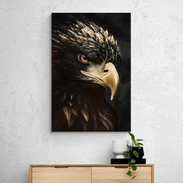 Quadro su tela – Aquila nero-oro
