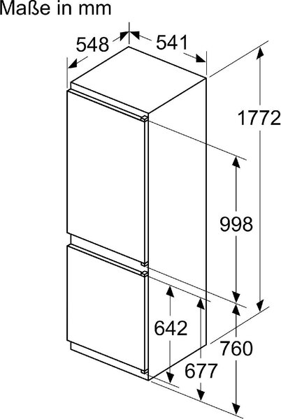 Bosch Frigorifero da Incasso Combinato Capacit 260 Litri Classe energetica E No Frost - Serie 4 KIN86VSE0