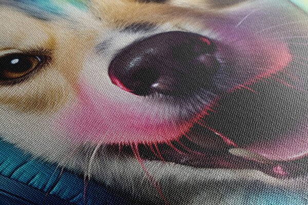 Stampa su tela – Cane con cuffie