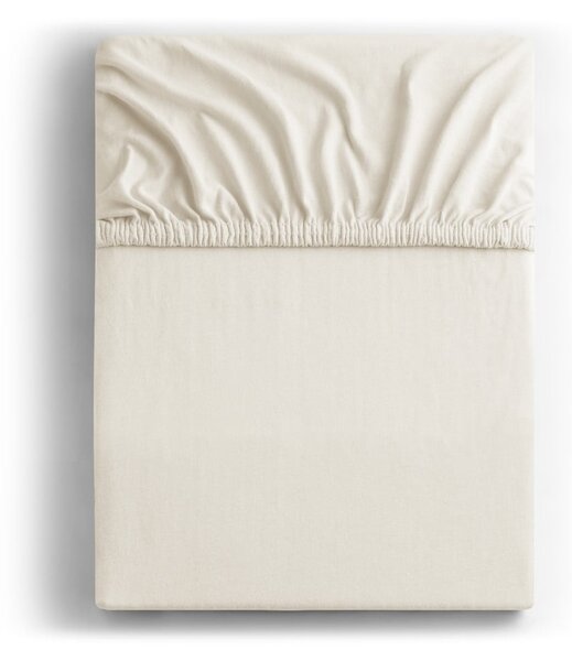 Lenzuolo con angoli bianco/color crema in jersey 90x200 cm Amber – Restilo