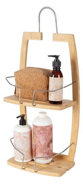 Mensola da bagno in bambù sospesa in colore naturale - Compactor