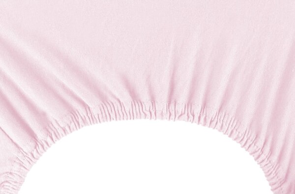 Lenzuolo con angoli rosa chiaro in jersey 90x200 cm Amber – Restilo
