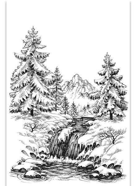 Quadro su tela – Paesaggio fiabesco in bianco e nero