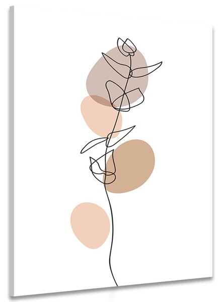 Stampa su tela – Foglia minimalista su sfondo bianco No4