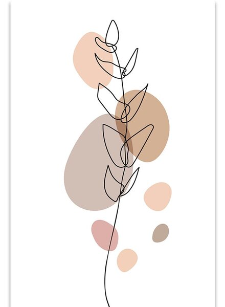 Stampa su tela – Foglia minimalista su sfondo bianco No2