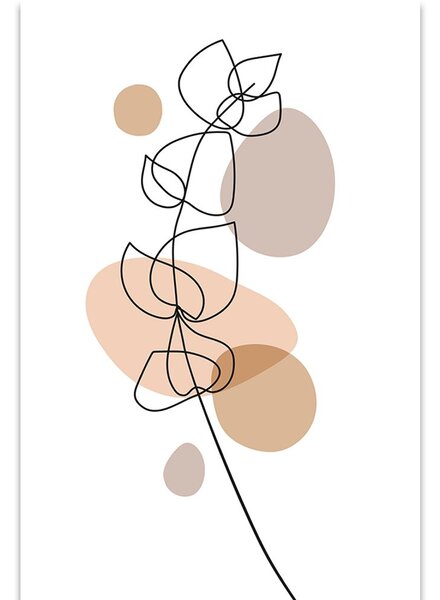 Quadro su tela – Foglia minimalista su sfondo bianco No1