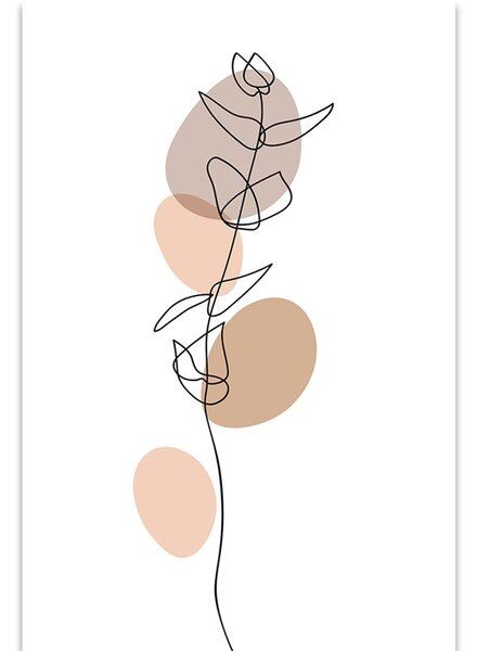 Stampa su tela – Foglia minimalista su sfondo bianco No4