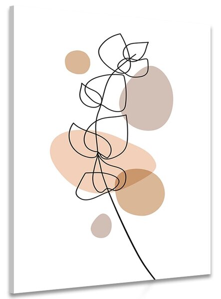 Quadro su tela – Foglia minimalista su sfondo bianco No1