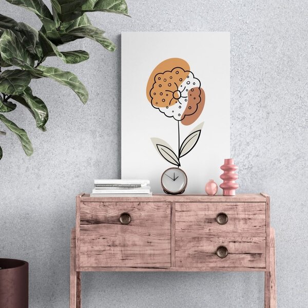 Stampa su tela – Fiore minimalista su sfondo bianco No2