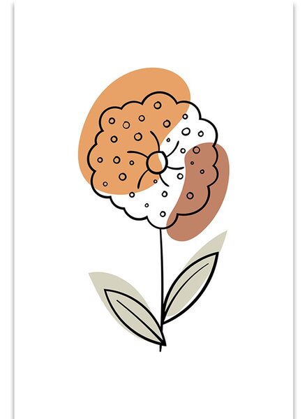 Stampa su tela – Fiore minimalista su sfondo bianco No2