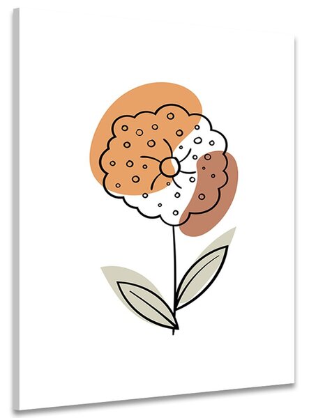 Stampa su tela – Fiore minimalista su sfondo bianco No2
