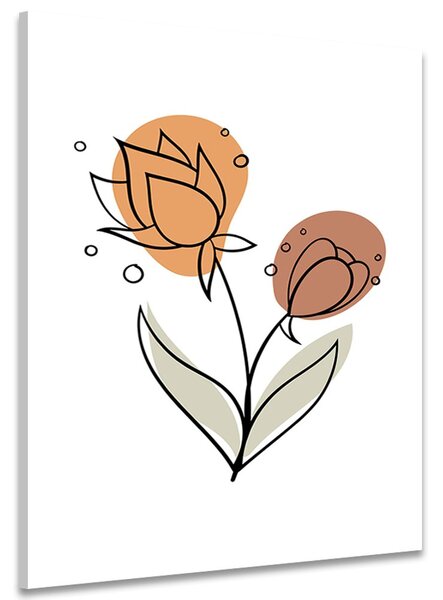 Quadro su tela – Fiore minimalista su sfondo bianco No3
