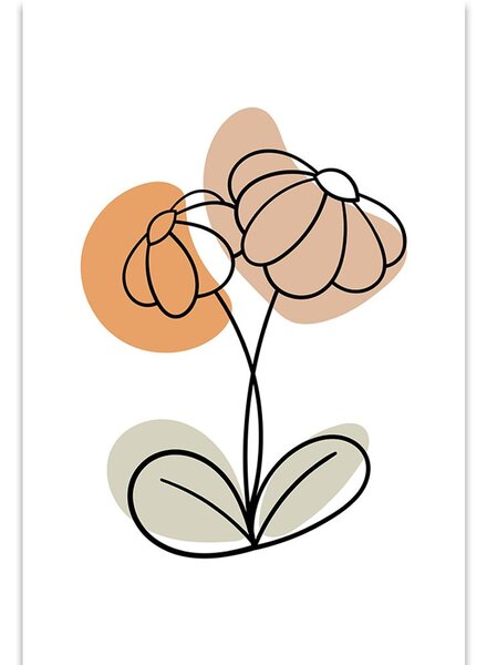 Quadro su tela – Fiore minimalista su sfondo bianco No1