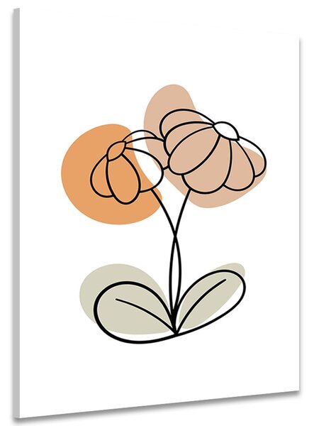Quadro su tela – Fiore minimalista su sfondo bianco No1