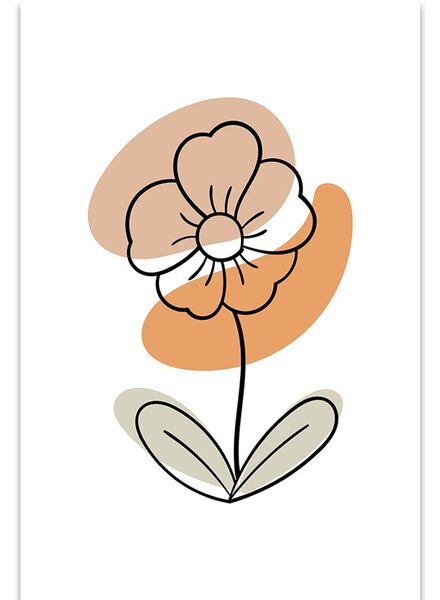 Stampa su tela – Fiore minimalista su sfondo bianco No4
